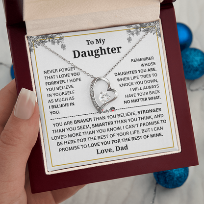 To My Daughter Forever Love Necklace - from DAD