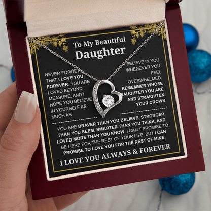 To My Daughter Love You Always & Forever Necklace