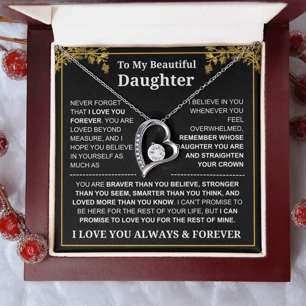 To My Daughter Love You Always & Forever Necklace