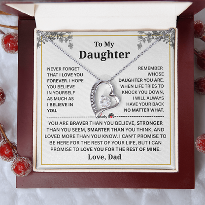 To My Daughter Forever Love Necklace - from DAD