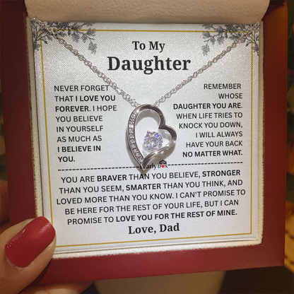 To My Daughter Forever Love Necklace - from DAD