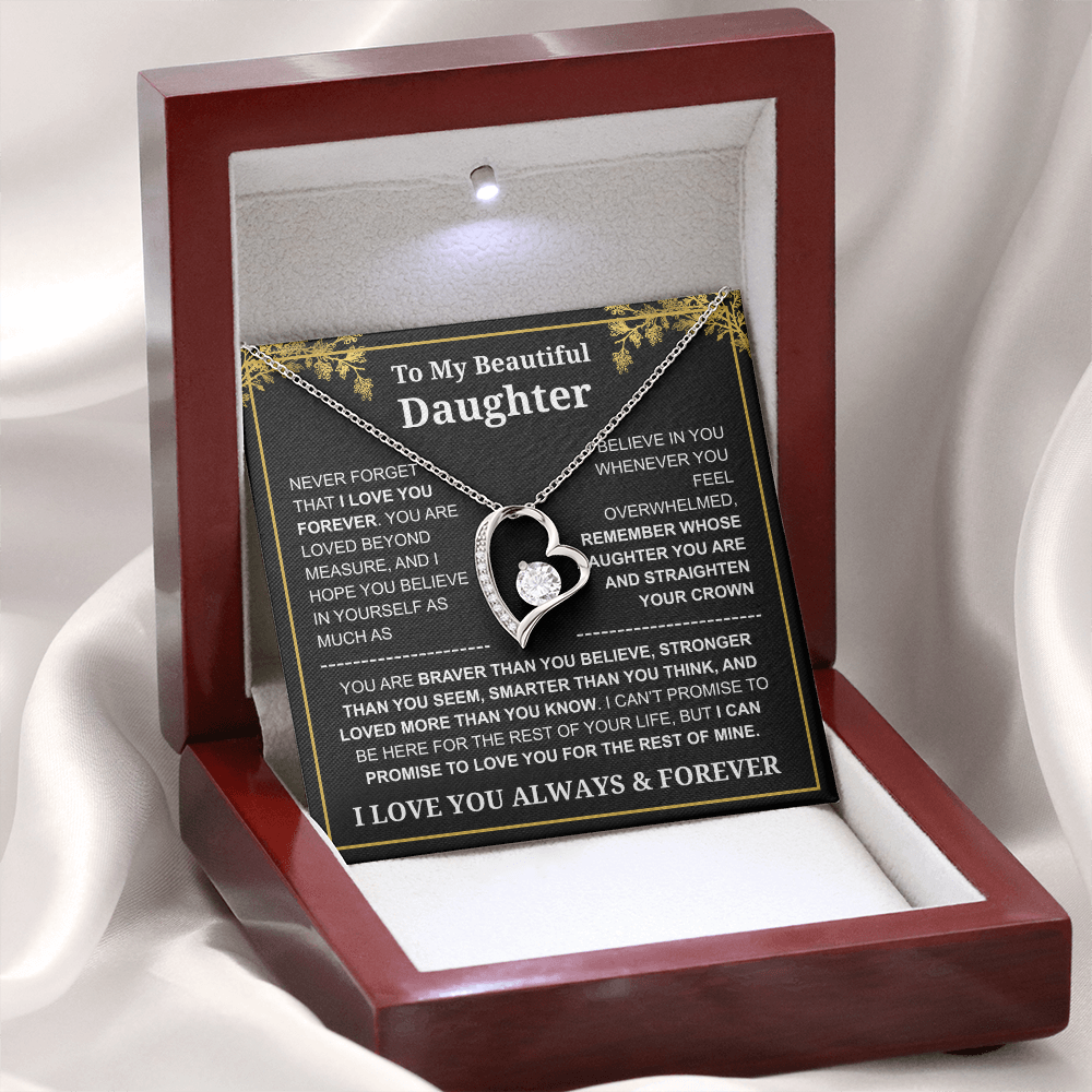 To My Daughter Love You Always & Forever Necklace