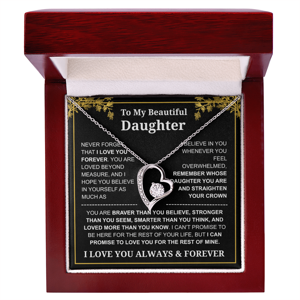 To My Daughter Love You Always & Forever Necklace
