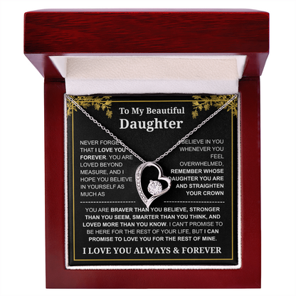 To My Daughter Love You Always & Forever Necklace