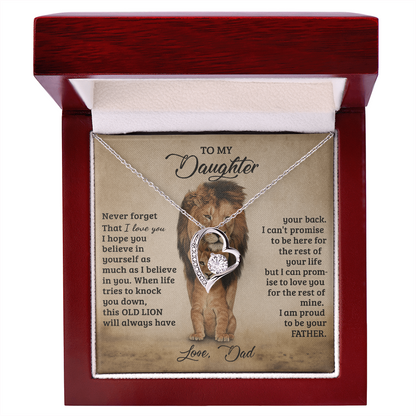 To My Daughter Proud Lion Love Forever Necklace