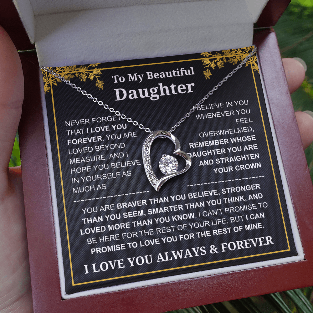 To My Daughter Love You Always & Forever Necklace