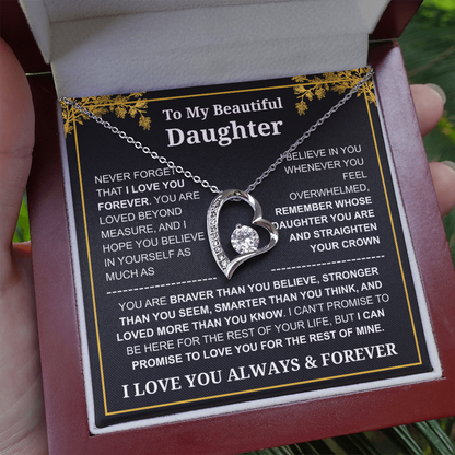 To My Daughter Love You Always & Forever Necklace