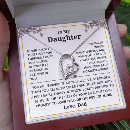 To My Daughter Forever Love Necklace - from DAD