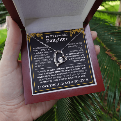 To My Daughter Love You Always & Forever Necklace