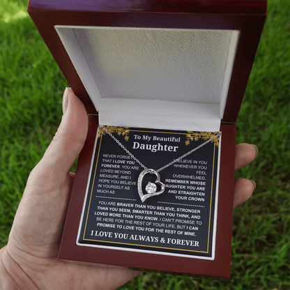 To My Daughter Love You Always & Forever Necklace