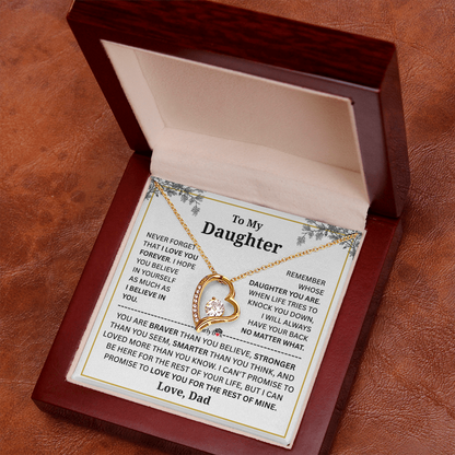 To My Daughter Forever Love Necklace - from DAD