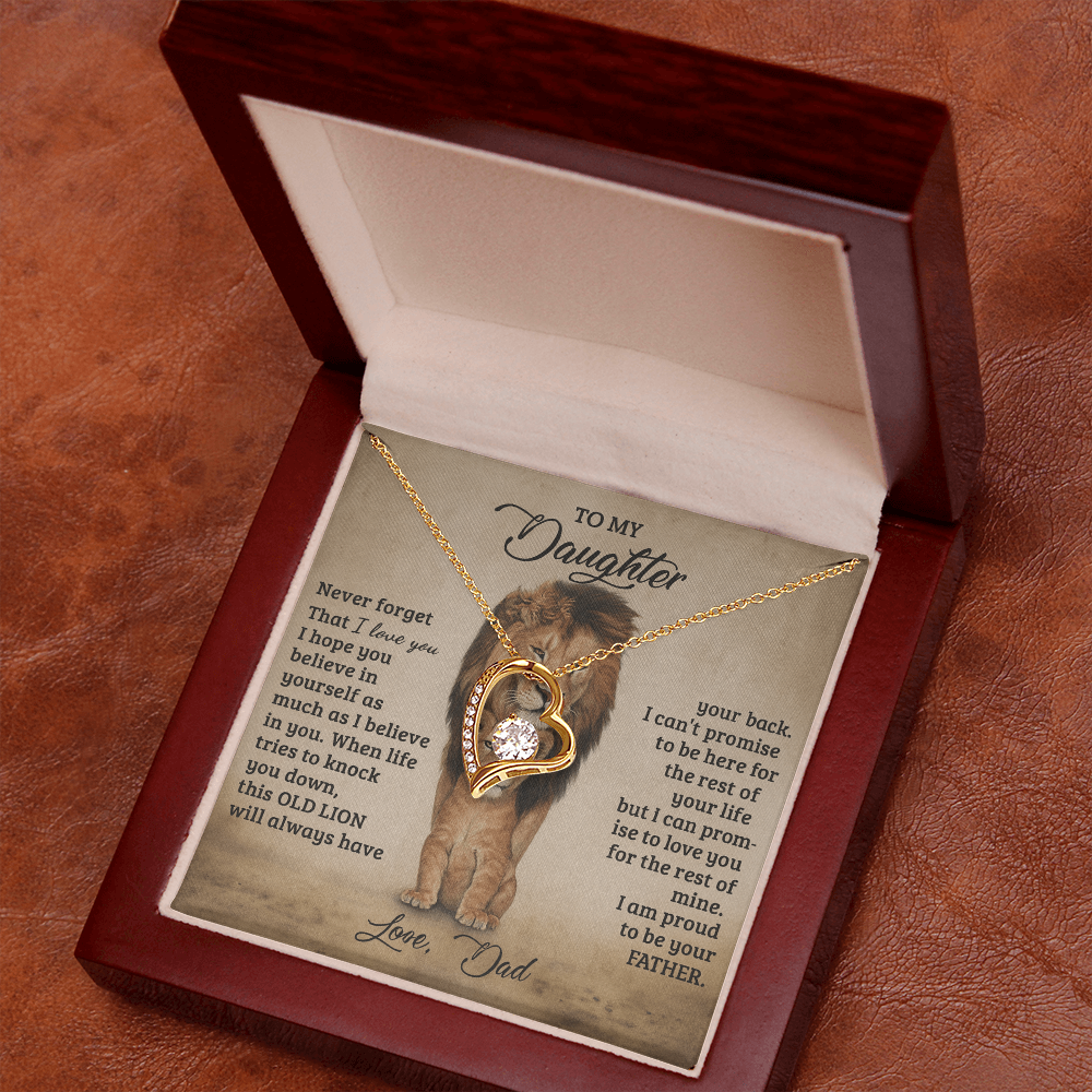 To My Daughter Proud Lion Love Forever Necklace