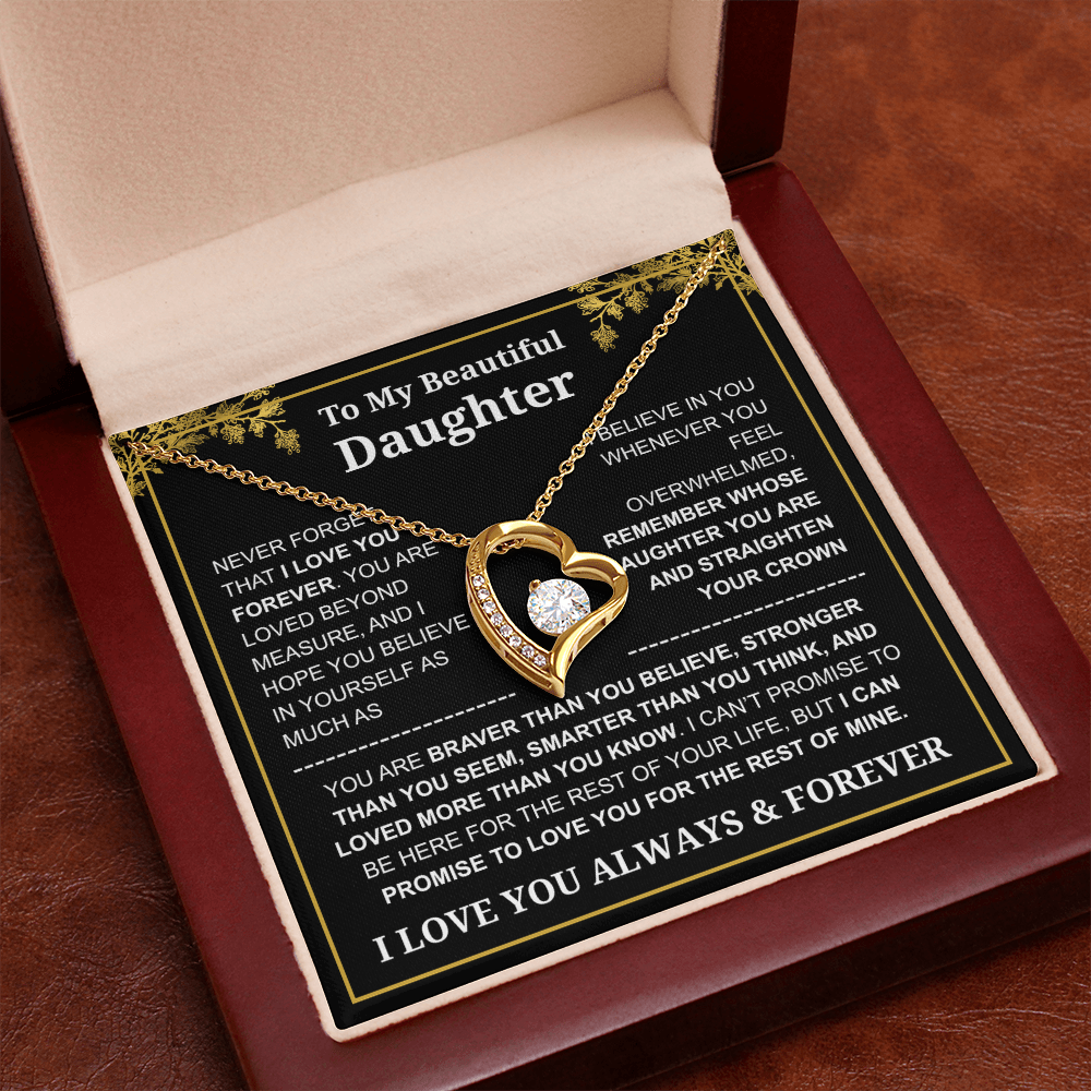 To My Daughter Love You Always & Forever Necklace