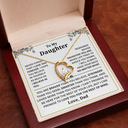 To My Daughter Forever Love Necklace - from DAD