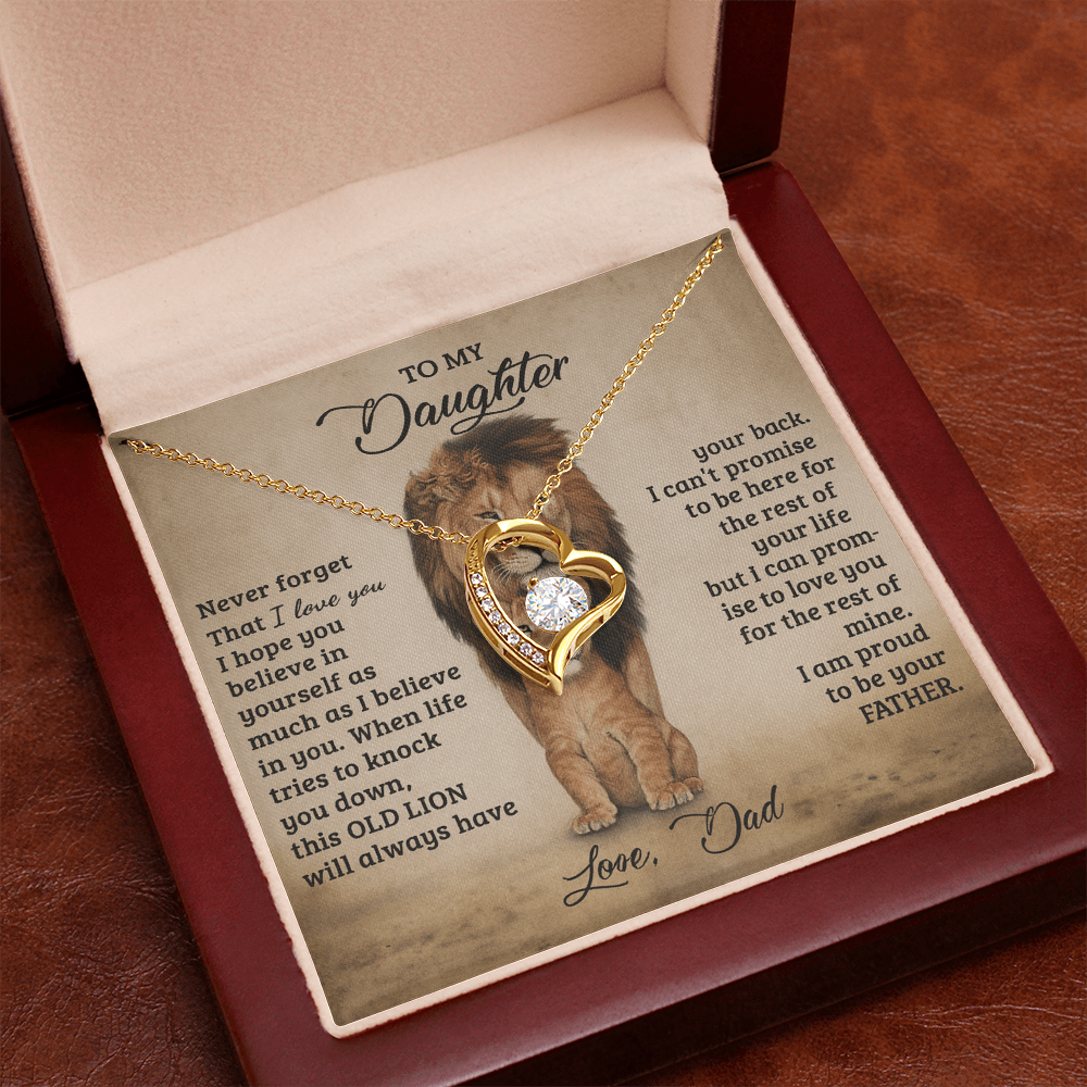 To My Daughter Proud Lion Love Forever Necklace