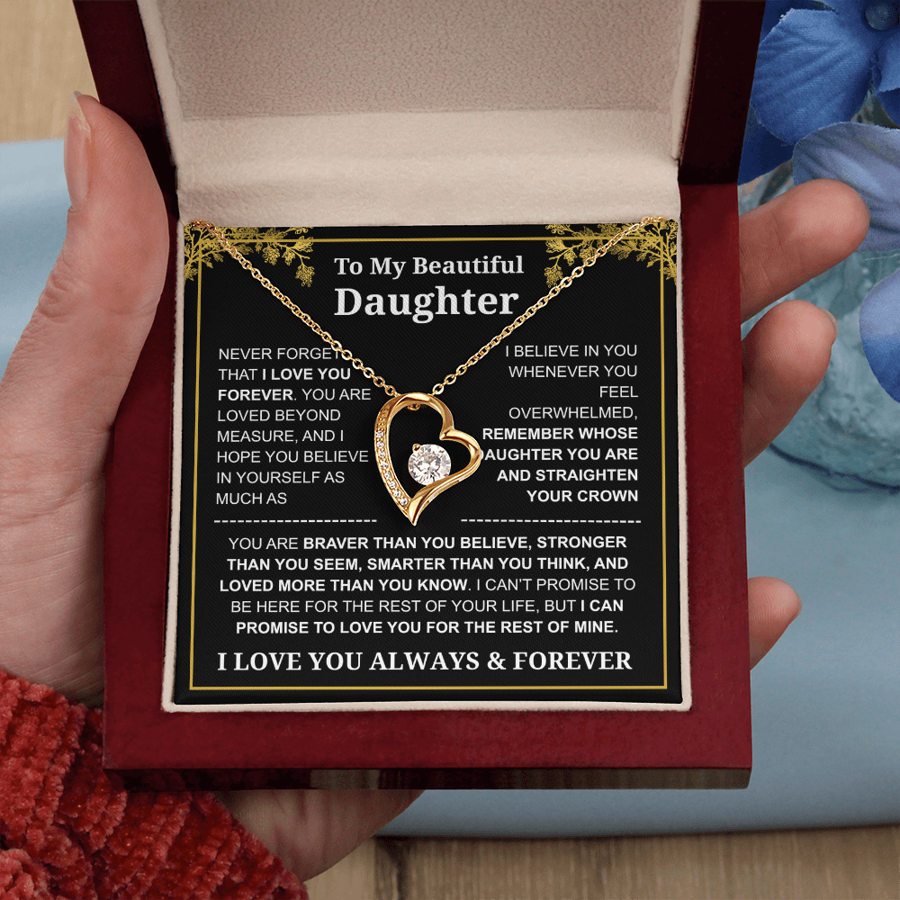 To My Daughter Love You Always & Forever Necklace