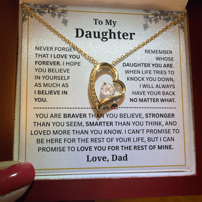 To My Daughter Forever Love Necklace - from DAD