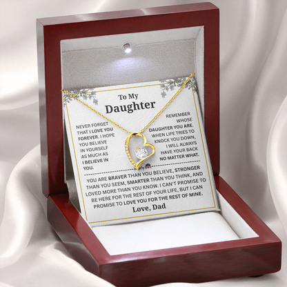 To My Daughter Forever Love Necklace - from DAD