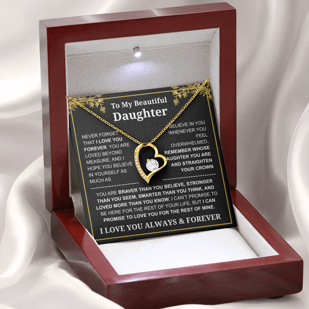 To My Daughter Love You Always & Forever Necklace