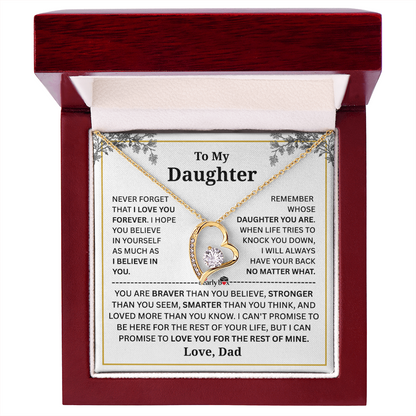 To My Daughter Forever Love Necklace - from DAD