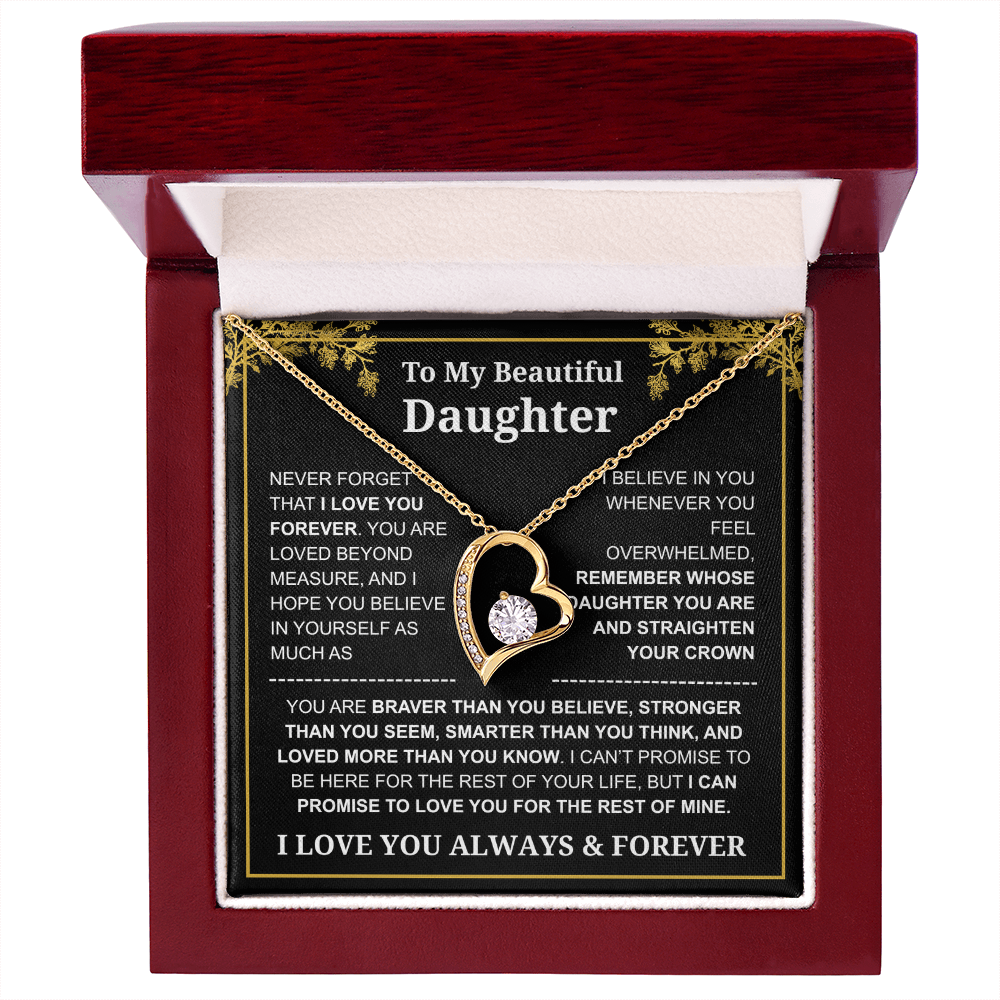 To My Daughter Love You Always & Forever Necklace