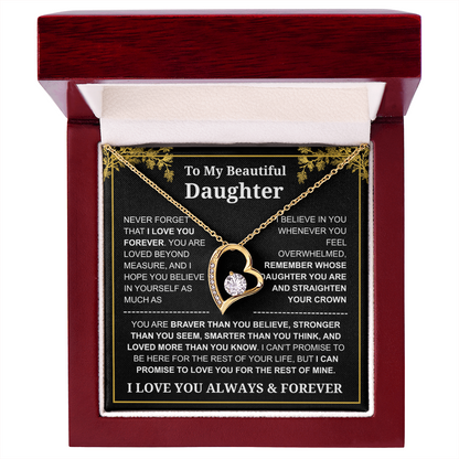 To My Daughter Love You Always & Forever Necklace