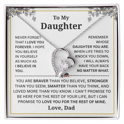 To My Daughter Forever Love Necklace - from DAD
