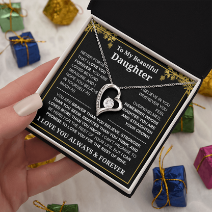 To My Daughter Love You Always & Forever Necklace
