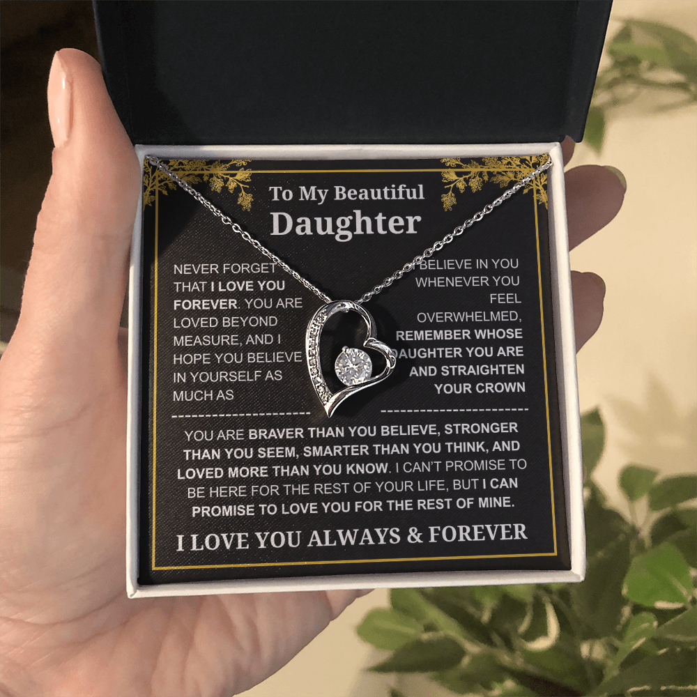 To My Daughter Love You Always & Forever Necklace