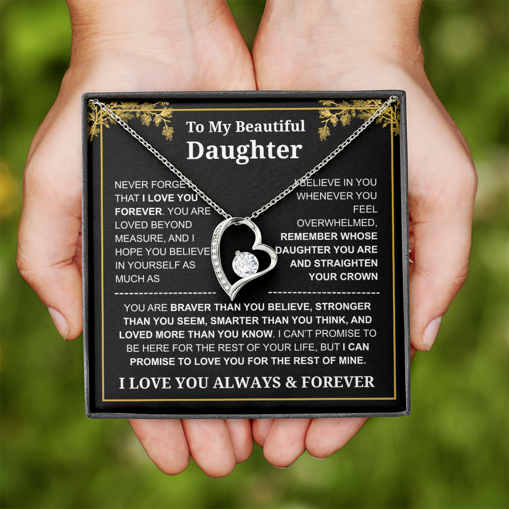 To My Daughter Love You Always & Forever Necklace