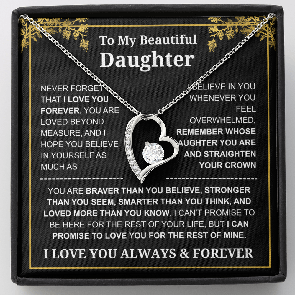 To My Daughter Love You Always & Forever Necklace