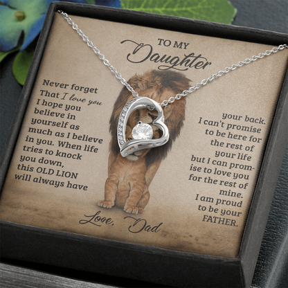 To My Daughter Proud Lion Love Forever Necklace