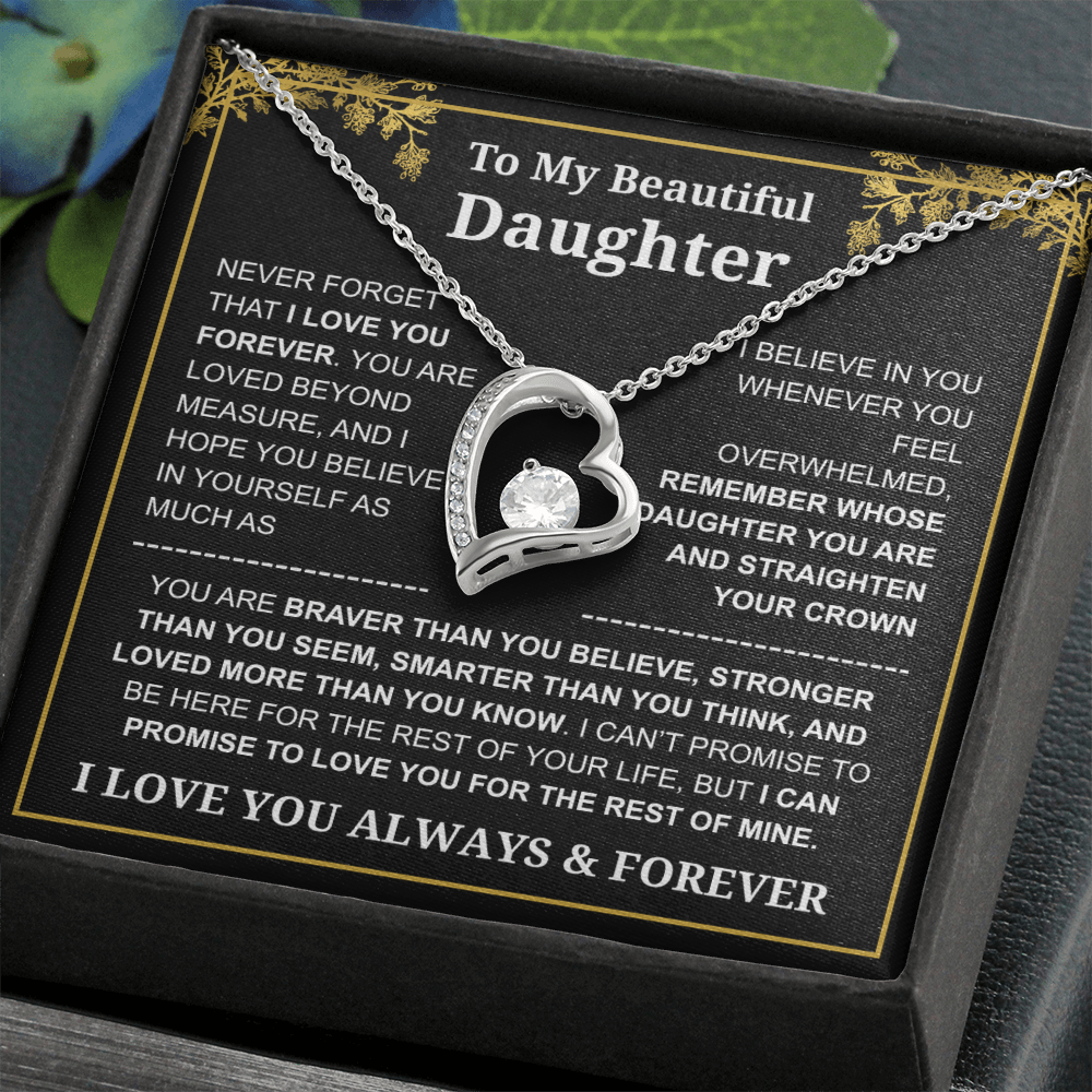 To My Daughter Love You Always & Forever Necklace