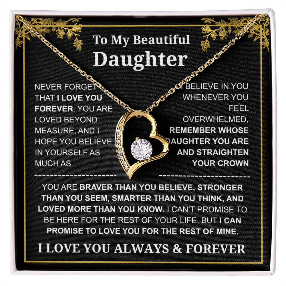 To My Daughter Love You Always & Forever Necklace