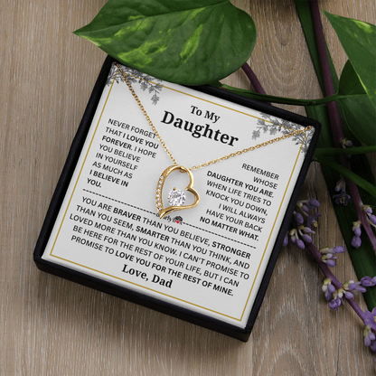To My Daughter Forever Love Necklace - from DAD