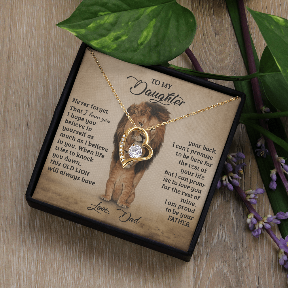 To My Daughter Proud Lion Love Forever Necklace