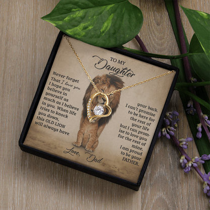 To My Daughter Proud Lion Love Forever Necklace