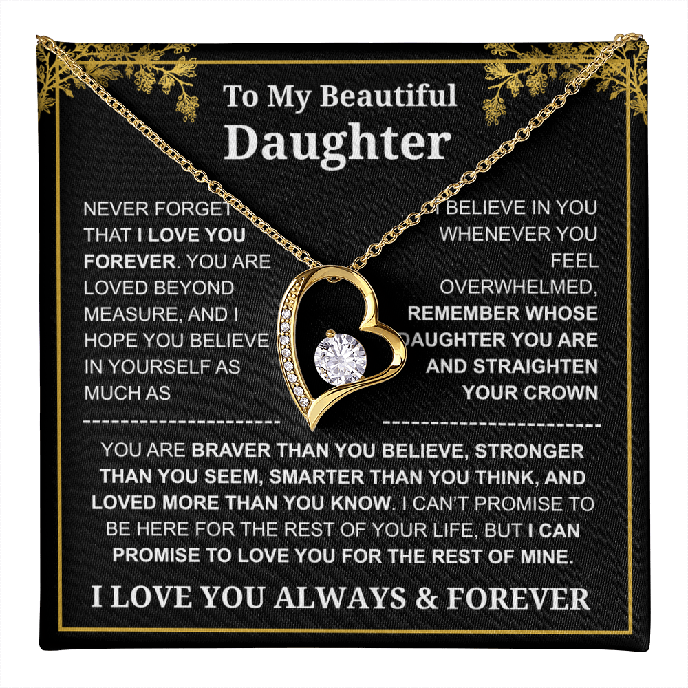 To My Daughter Love You Always & Forever Necklace
