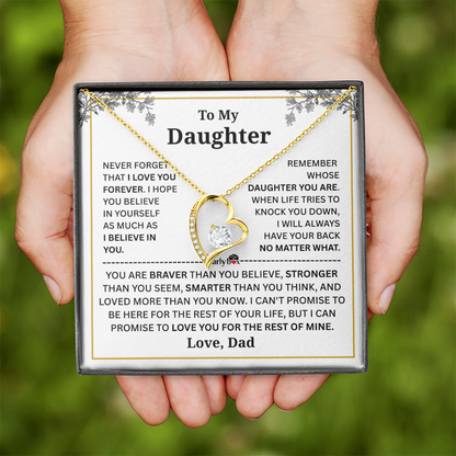 To My Daughter Forever Love Necklace - from DAD