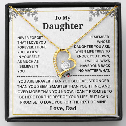 To My Daughter Forever Love Necklace - from DAD