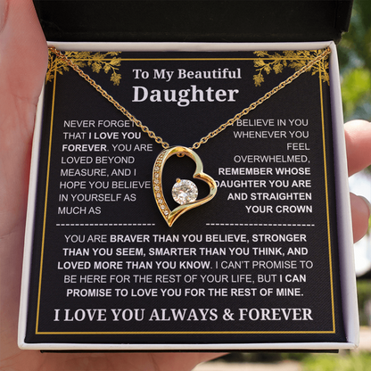 To My Daughter Love You Always & Forever Necklace
