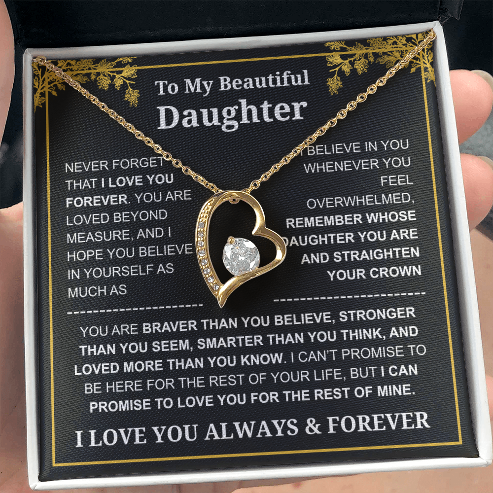 To My Daughter Love You Always & Forever Necklace